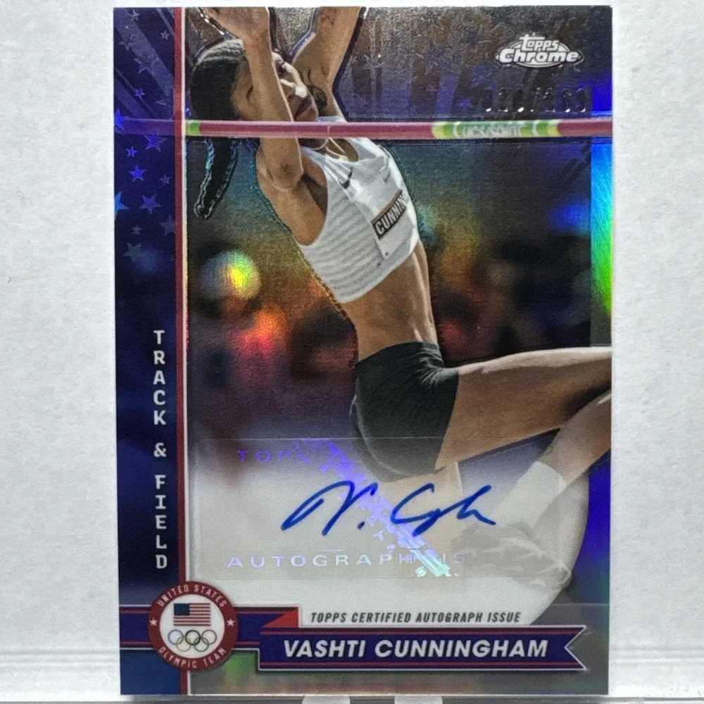 2024 Topps Chrome US Olympic Autograph Vashti Cunningham AU-VC /169 Track Card